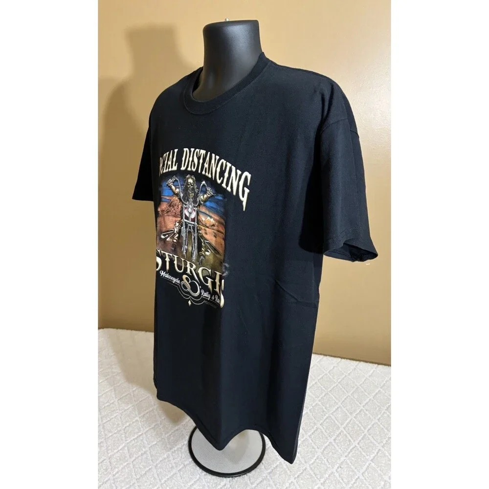 Sturgis Motorcycle Bike Rally Races 2020 COVID Social Distancing 2 Sided Tee XL - Picture 6 of 13